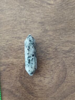 Double Terminated White and Black Dotted Crystal Point
